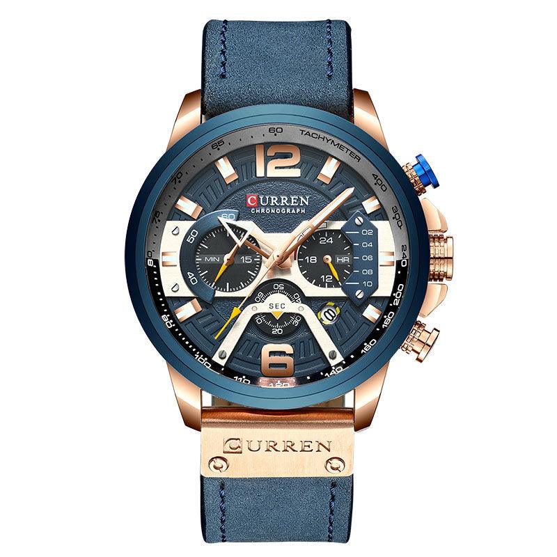 CURREN TIMECRAFT marca de luxo masculino couro analógico esportes - Relowear