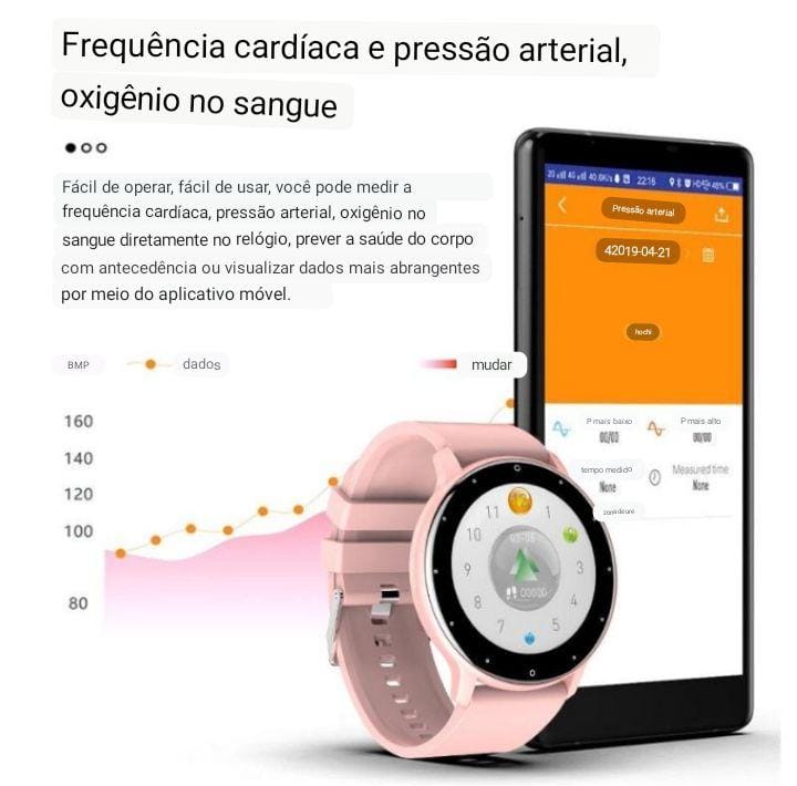 Smartwatch esportivo FlexTime ( à prova d'água) Conexão Bluetooth