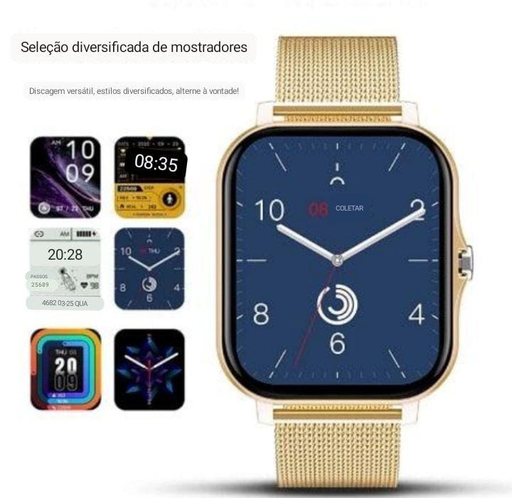 Smartwatch Feminino GraceWear frequência cardíaca bluetooth