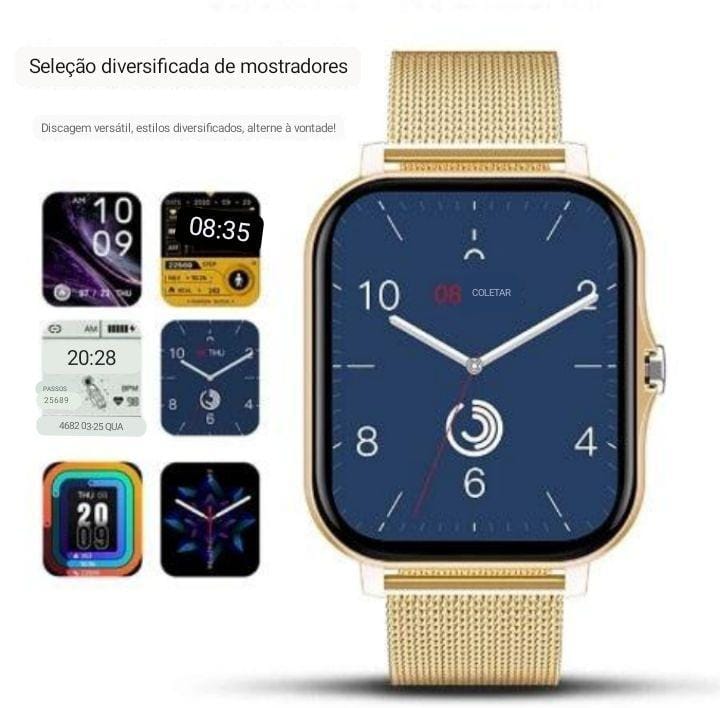 Smartwatch Feminino BellaTime frequência cardíaca bluetooth