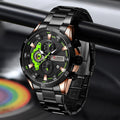 CURREN TIMEBOUND Relógio de Pulso de Aço Inoxidável Cronógrafo de Ponteiro Luminoso - Relowear